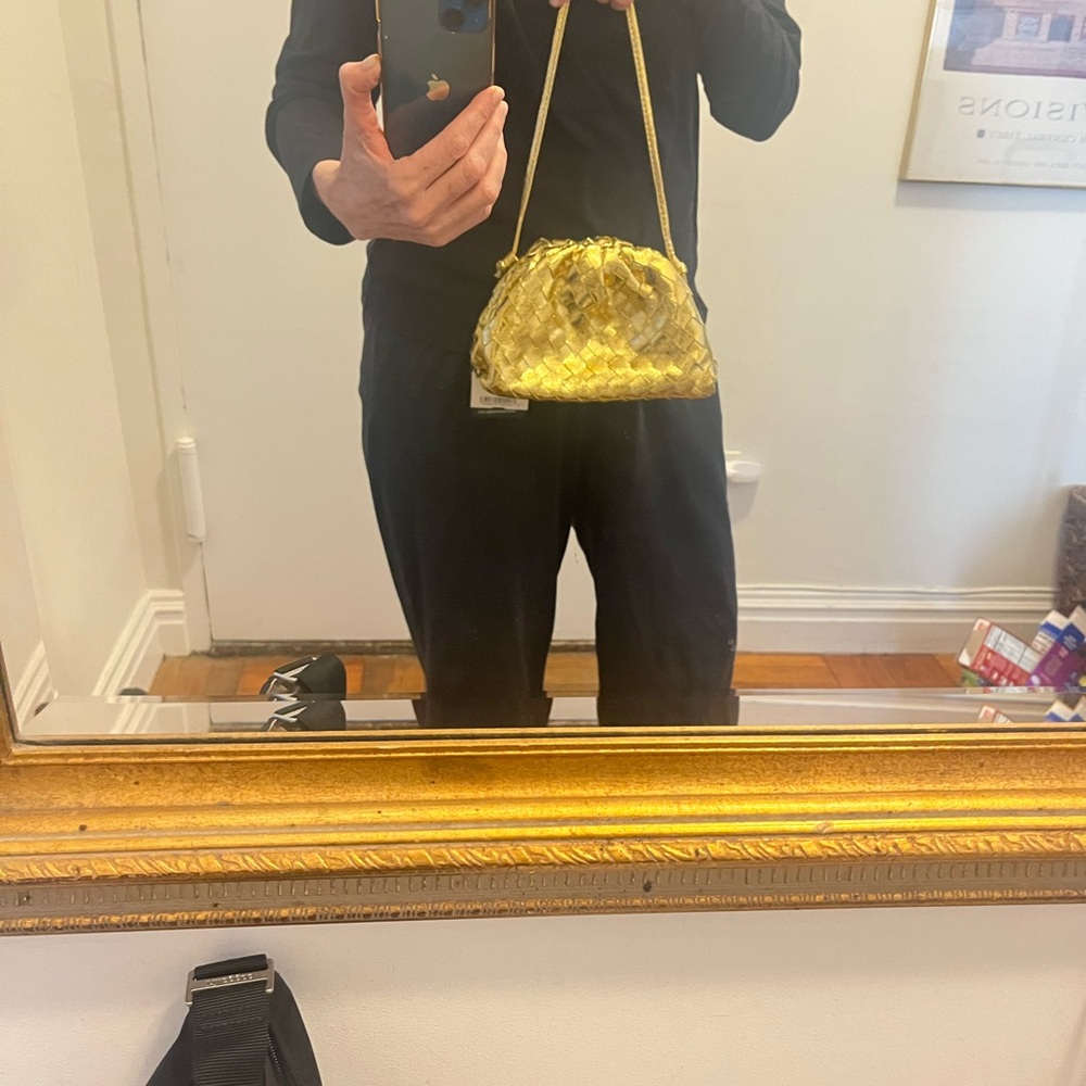 Metallic Gold Crossbody Pouch - Picture 3 of 15
